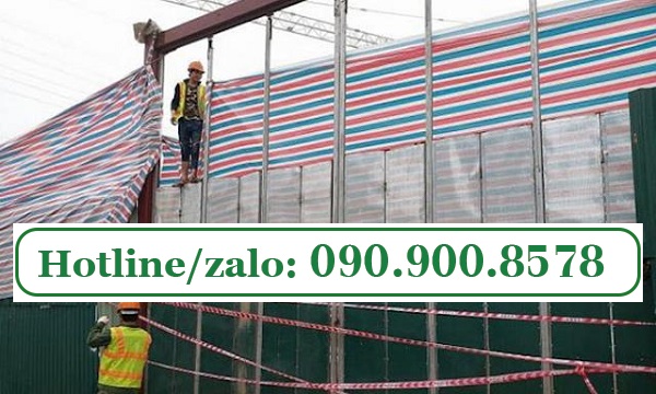 Bạt sọc 3 màu che công trình