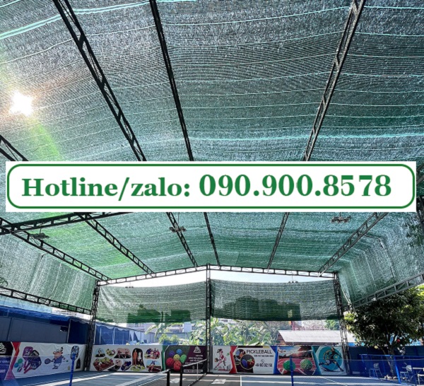 Lưới che nắng Thái Lan 80% màu đen che nắng cho sân pickleball